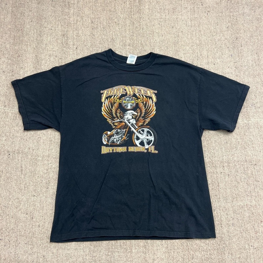Vintage Bike Week Shirt Mens XL‎ Black 2000s Y2K Motorcycle Chopper